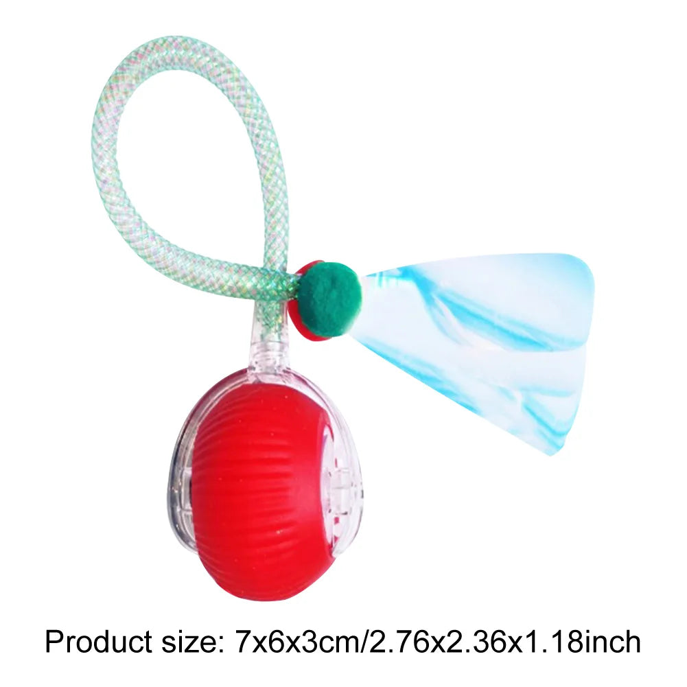 Electric Cat Toy Rechargeable Automatic Pet Exercise Toy with Elastic Mesh Tail Cat Toy Ball for Bored Indoor Adult Cat