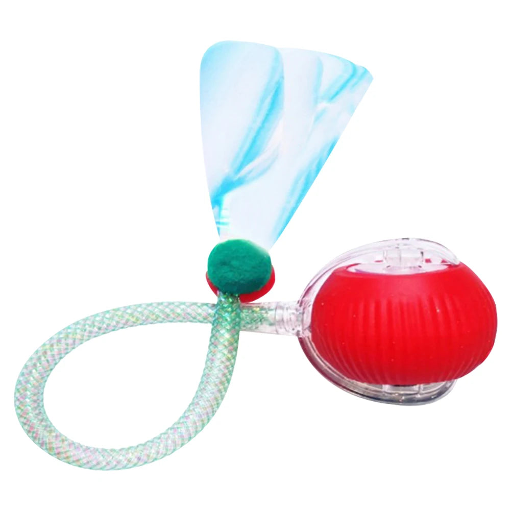 Electric Cat Toy Rechargeable Automatic Pet Exercise Toy with Elastic Mesh Tail Cat Toy Ball for Bored Indoor Adult Cat