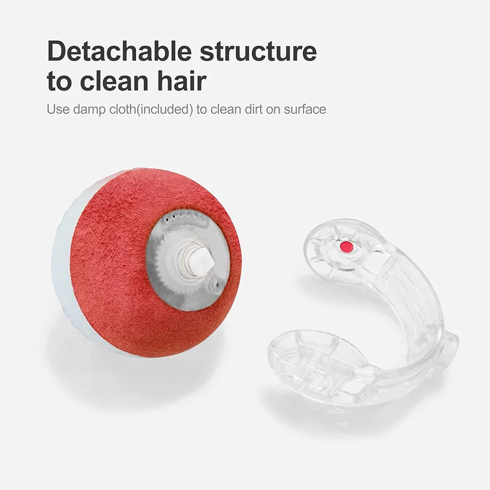 Electric Cat Toy Rechargeable Automatic Pet Exercise Toy with Elastic Mesh Tail Cat Toy Ball for Bored Indoor Adult Cat
